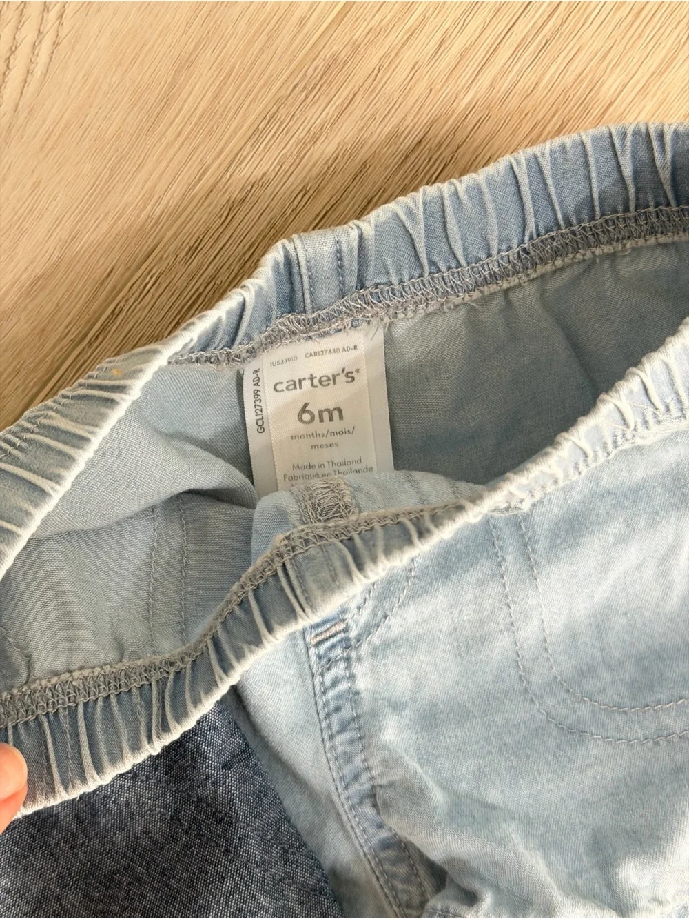 Carter’s Elastic Waist Denim-Style Shorts - Light Blue & Dark Blue 6months